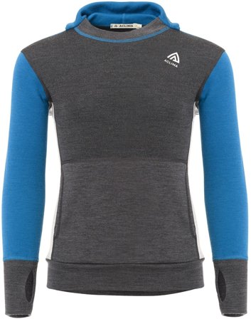 Aclima WarmWool Hoodsweater Jr Corsair/Marengo/Beige Melange