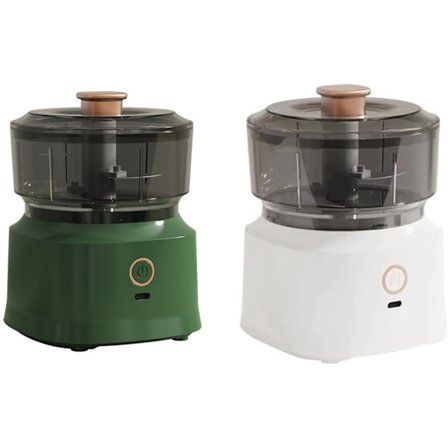 Hvidløgspresser, Elektrisk Hvidløgspresser, Mini Trådløs Hvidløgspresser, Dobbeltfunktionel Køkkenkværn, Genopladelig Kødhakker til Grøntsager, Hvid, 