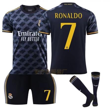 23-24 Real Madrid udebanetrøje til børn nr. 7 Cristiano Ronaldo-Xin