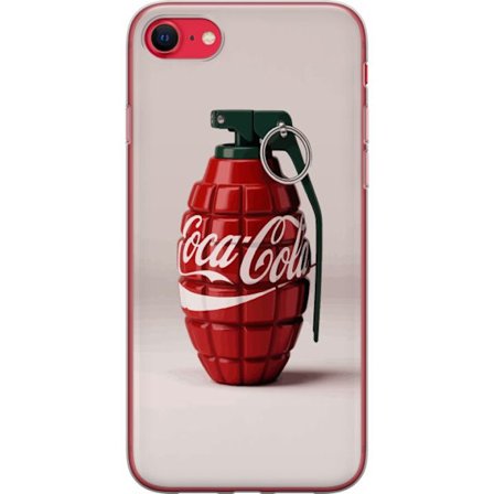 Kompatibel Mobilcover til Apple Apple iPhone 8 Kunstnerisk illustration af Coca Cola granatæble i rødt og grønt, pop art inspireret motiv med legen