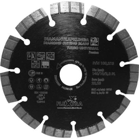 Flexxtra 100213 Diamantskæreskive 140 mm, Maskintilbehør & forbrugsvarer