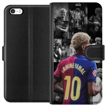 Kompatibelt Plånboksfodral till Apple Apple iPhone 5 Yamal FC Barcelona fotboll stjärnskott 2025