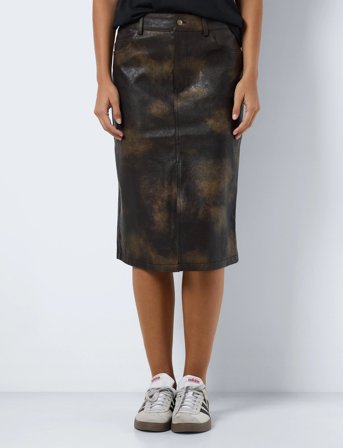 NOISY MAY Nmarmy Pu Nw Front Slit Midi Skirt Wvn - Green - S