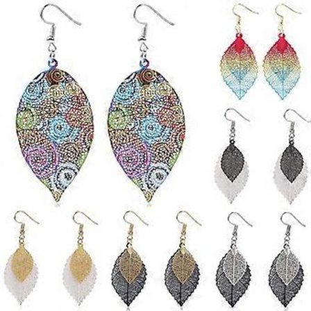 Vintage Leaves Drop Earrings Ylelliset Boho Bohemian Lehti Riippuvat Korvakorut Hollow Out