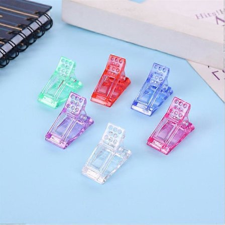 {xjxj}10 stk Nye neglekunst krystallklemmer forlengede negleformer faste fototerapi neglehjelp krystall limklemme negleklemme Tilfeldig farge