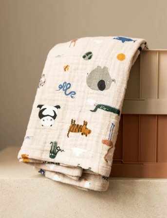 Liewood Lewis Muslin Cloth 2-Pack - Beige - ONE SIZE x 65