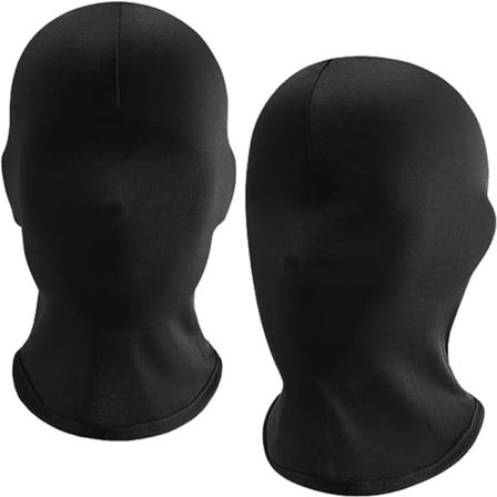 IC Sharharge 2 stk sort fuldmaske Halloween spandex hætte maske Hovedbeskyttelse Ansigtsløs maske til unisex cosplay kostume
