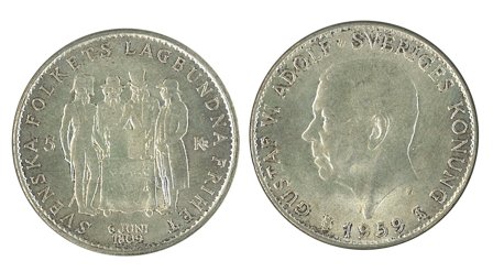 Sverige 1959 - 150 året for regeringsformen - 5 kr. sølvmønt