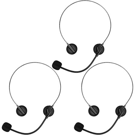 Mikrofon headset plast mikrofon rekvisita maskerad rekvisita - 3 stycken