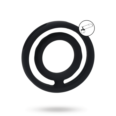 Classic Grooved Silicone Cock and Ball Ring - Black - Vuxen.dk: For ham