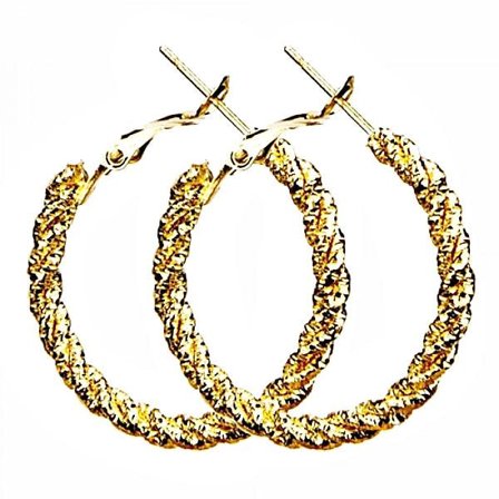 Runda Hoop Örhängen - Twist & Tvinnade - Guld