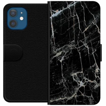 Apple Iphone 12 Plånboksfodral Marmor Svart