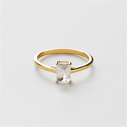 Camille Ring - 18K Guldpläterat Sterling Silver - Safira