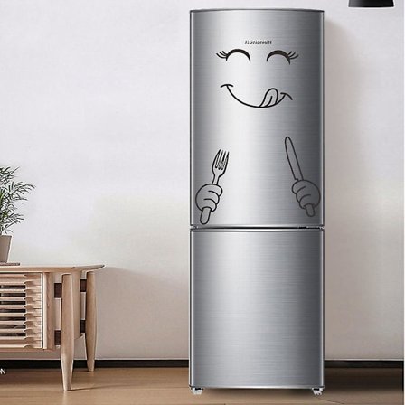 Wabjtam 2 kpl söpö tarra jääkaappi iloinen herkullinen kasvot keittiö jääkaappi seinä jääkaappi vinyylitarrat söpöt tarrat