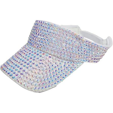 Kvindernes Sports Visor Rhinestone Golf Tennis Hovedbånd Sports Justerbar Baseball Visor Hat Med Diamant Glitter (hvid)(hvid)