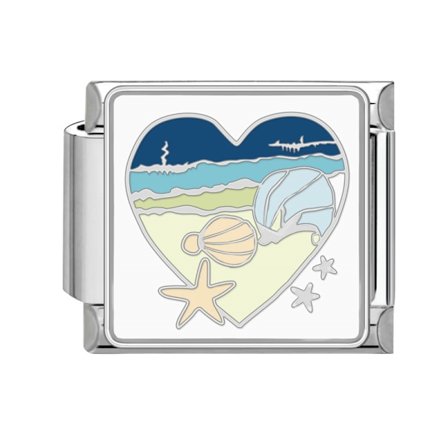 Muoti valaskuori Meritähti meduusa sininen meri italialainen viehätyslinkit sopivat 9 mm ruostumattomasta teräksestä rannekoru naisille korujen teko i