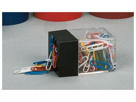 Gemhållare, magnetisk, genomskinlig plast, 70 x 42 x 42 mm, svart - Lyreco - Kontorsmaterial - Till skrivbordet - Gemkoppar