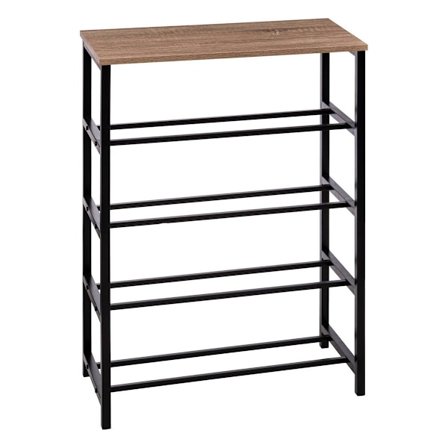 Skohylde med aflastningsbænk - 4 hylder