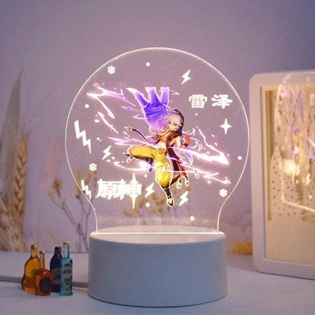 Genshin Impact Barbara 3D LED-akrylnattlampor 7 färger