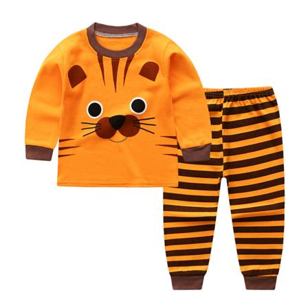 Tecknad Tiger Print Barn Långärmad Pyjamas Set Sovande Barn multi-color 80cm