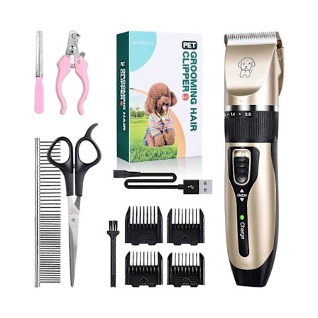 Hunde Trimmer Klippere Lav Støj Genopladelig Trådløs Elektrisk Støjsvag Hårklipper Plejesæt