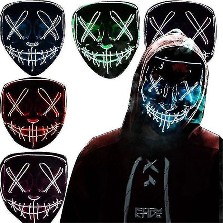 Luminous Led Mask Halloween Clubbing Light Up Led Mask Kostym Rave Party