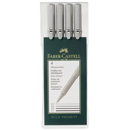 Faber-Castell Zeichenstift Ecco Pigment 4er-Set