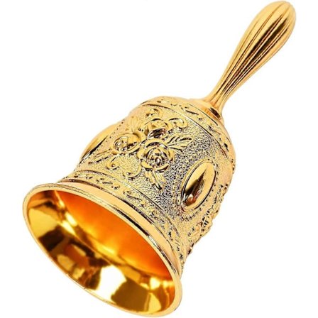 Bell, Håndklokke, Metal Håndklokke, Håndklokke, Håndklokke Bordklokke til Skole, Restaurant, Hotel, Juledekorationer (Guld)