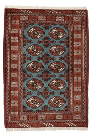 Tapis Turkaman 103X143 Noir/Rouge Foncé (Laine, Perse)