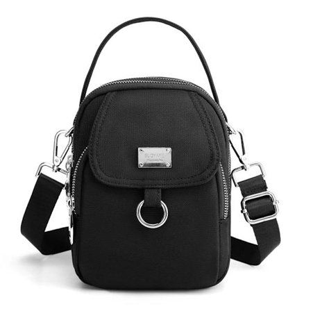 Crossbody-veske for kvinner, vanntett messenger-veske i nylonstoff med justerbar skulderstropp, telefonlomme med flere lommer for daglig bruk