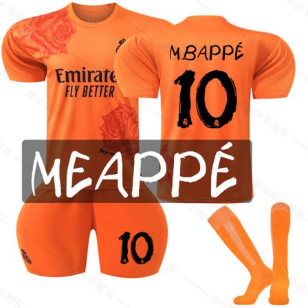 Jud- 2425 Real Madrid Orange Commemorative Edition Fotballtrøye 10 MBAPPE 22