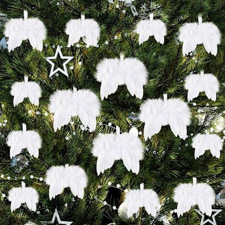16 st vita fjäder juldekorationer ängel vita fjäder Wi