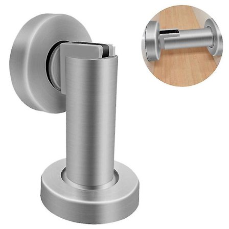Magnetisk Dørstopper, Børstet Rustfrit Stål Moderne Solid Rigid Dørstopper Babysikker Dørholder Vægge/gulvmontering