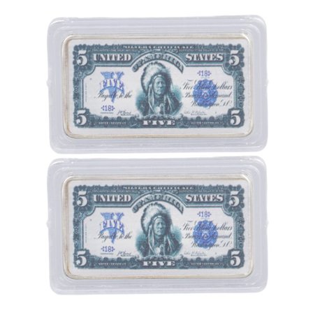 2 kpl Juhlarahakokoelma 5 dollaria Hienoa työtä