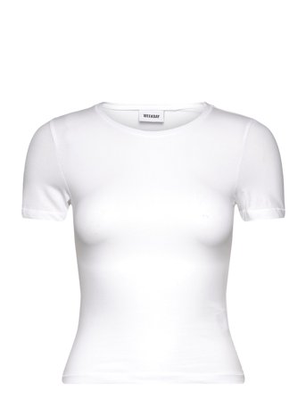 Weekday Slim Fitted T-Shirt - White - XS