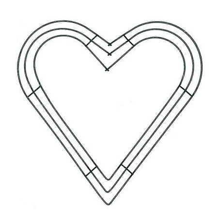 Kransramme Solid Vegghengende Metall Hjerteformet Trådkransform for Hjemmeinnredning