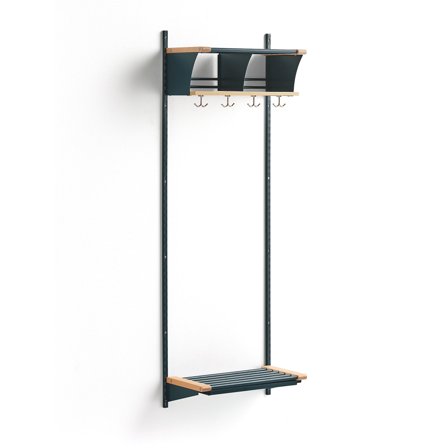 Garderobenschrank JEPPE mit 2 Fächern, Grundelement, 1790x600x310 mm, blau/birke