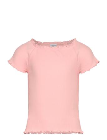 Top Rib Curly Hem Stina Pink Lindex