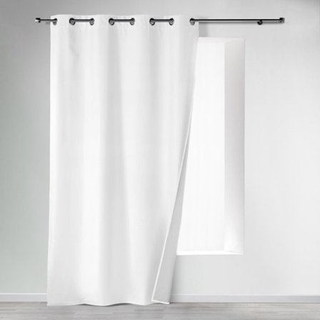 Gardiner med Ögla 140 x 260 cm – Enfärgad Termisk Polyester – Icemount Ljusgrå