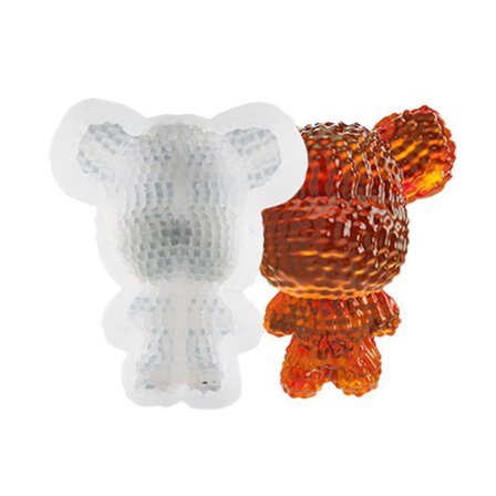 3D Diamant Bjørn Form Silikoneform Til Resin Epoxy Støbning Vedhæng Fremstillingsværktøj-fg