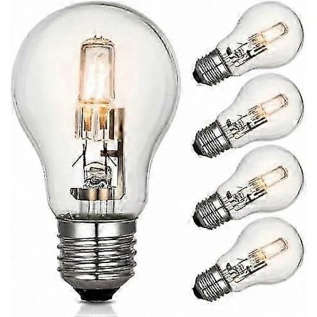 Dæmpbar E27 Halogenpære 42W, Varm Hvid 2700K, Edison Skruesokkel, 624LM, Energieffektiv, 220-240V, 5-pak