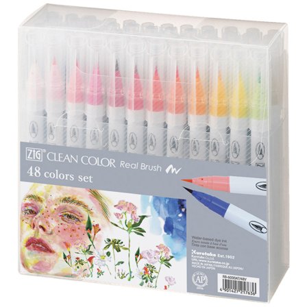 ZIG Kuretake Clean Color Real Brush Set 48 pcs