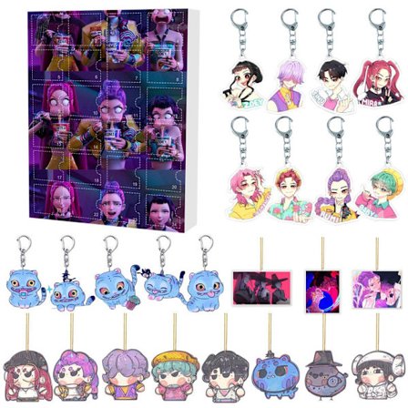 K-pop Demon Hunters Akryl adventskalender Sett - 24 dager overraskelse gaveeske for fans og barn