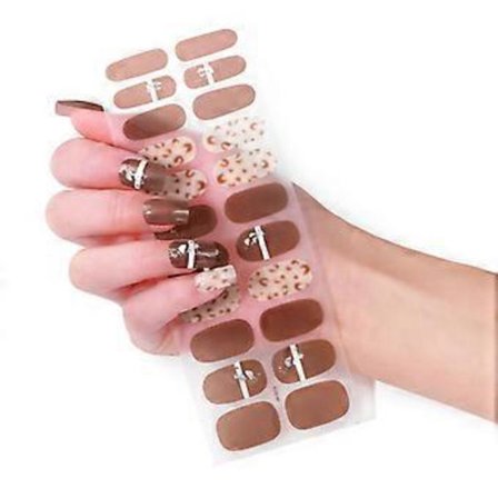 22 stk. Selvklæbende Negleklistermærker i Varme Farver, Fuld Negleindpakning til Neglekunst