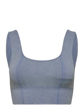 Washed Light Denim Seamless Bra Lingerie Bras & Tops Sports Bras - ALL Blå AIM'N
