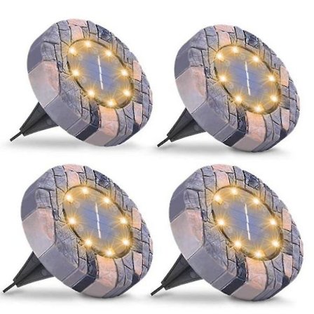 Imitation Stone Solar Underground Light, lämplig för gräsmatta, innergård och trädgård (paket med 4)