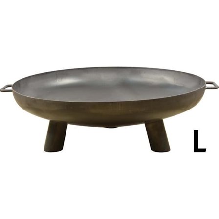 Stålbrænder med 3 brede fødder Sort