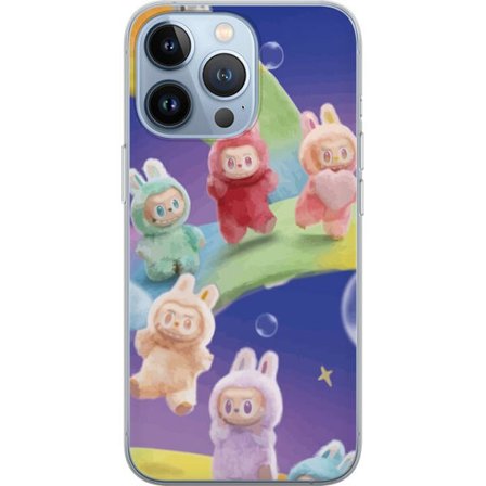 Yhteensopiva Puhelinkuori Apple iPhone 13 Pro La.bubu sateenkaari juliste la.bubu hahmo pupu asu lelut söpö pastelli värikäs anime tyyli suunnittelu t