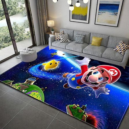 3D Tegneserie Super Mario Print Stue Soveværelse Tæppe Kravle Gulvmåtte