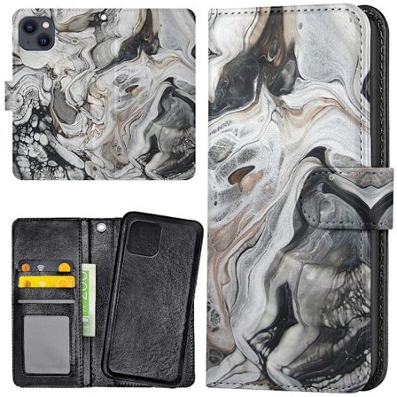 iPhone 15 - Plånboksfodral/Skal Marmor